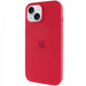 Чехол Silicone Case Full Protective (AA) с MagSafe для Apple iPhone 15 Plus (6.7") Красный / Deep Red