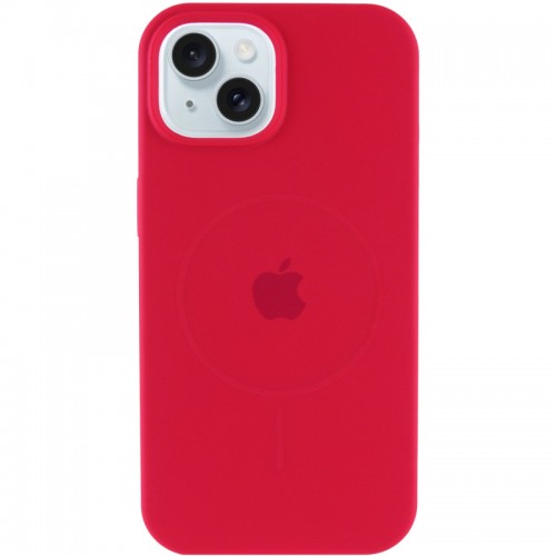 Чохол Silicone Case Full Protective (AA) with MagSafe для Apple iPhone 15 Plus (6.7") Червоний / Deep Red