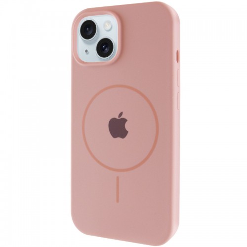 Чохол Silicone Case Full Protective (AA) with MagSafe для Apple iPhone 15 Plus (6.7") Рожевий / Pink Sand