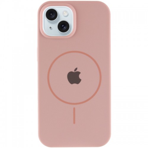 Чохол Silicone Case Full Protective (AA) with MagSafe для Apple iPhone 15 Plus (6.7") Рожевий / Pink Sand