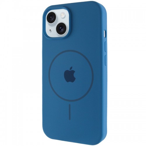 Чохол Silicone Case Full Protective (AA) with MagSafe для Apple iPhone 15 Plus (6.7") Синій / Denim Blue
