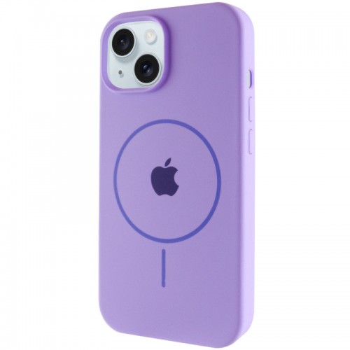 Чохол Silicone Case Full Protective (AA) with MagSafe для Apple iPhone 15 Plus (6.7") Бузковий / Dasheen