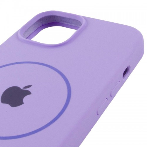 Чохол Silicone Case Full Protective (AA) with MagSafe для Apple iPhone 15 Plus (6.7") Бузковий / Dasheen