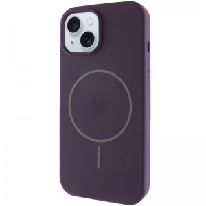 Чехол Silicone Case Full Protective (AA) with MagSafe для Apple iPhone 15 Plus (6.7") Фиолетовый / Elderberry