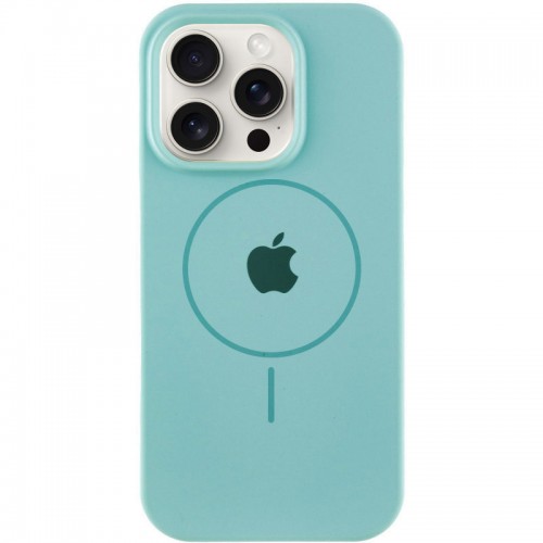 Чохол Silicone Case Full Protective (AA) with MagSafe для Apple iPhone 15 Pro Max (6.7") Бірюзовий / Marine Green