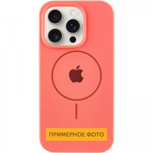 Чохол Silicone Case Full Protective (AA) with MagSafe для Apple iPhone 16 (6.1") Кавуновий / Watermelon red