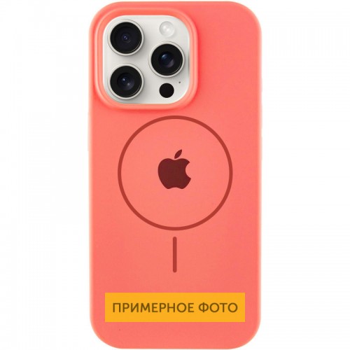 Чохол Silicone Case Full Protective (AA) with MagSafe для Apple iPhone 16 (6.1") Кавуновий / Watermelon red