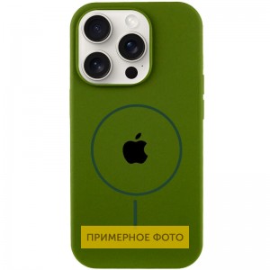 Чехол Silicone Case Full Protective (AA) with MagSafe для Apple iPhone 16 (6.1") Зелёный / Dark Olive