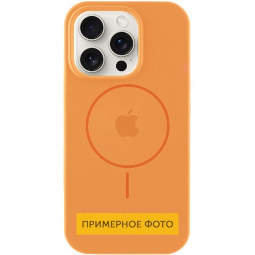 Чехол Silicone Case Full Protective (AA) with MagSafe для Apple iPhone 16 (6.1") Оранжевый / Papaya