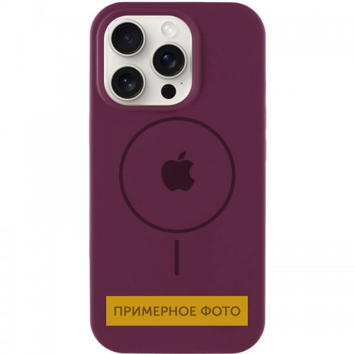 Чохол Silicone Case Full Protective (AA) with MagSafe для Apple iPhone 16 Plus (6.7") Бордовий / Plum