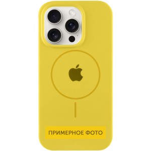 Чохол Silicone Case Full Protective (AA) with MagSafe для Apple iPhone 16 Plus (6.7") Жовтий / Yellow