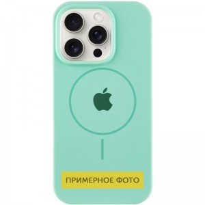 Чохол Silicone Case Full Protective (AA) with MagSafe для Apple iPhone 16 Plus (6.7") Зелений / Spearmint