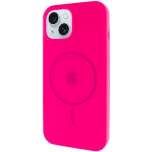 Чохол Silicone Case Full Protective (AA) with MagSafe для Apple iPhone 14 (6.1") Рожевий / Barbie pink