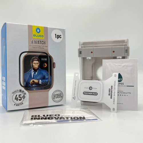 Полімерна 3D плівка Blueo High-Molecule для Apple Watch 7/8/9 45mm (+ аплікатор) Чорний