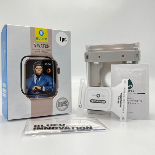 Полімерна 3D плівка Blueo High-Molecule для Apple Watch 7/8/9 41mm (+ аплікатор) Чорний