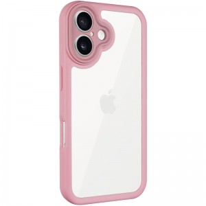 TPU чохол Transparent + Colour 1,5mm для Apple iPhone 16 (6.1") Pink