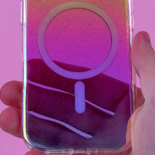 Чохол TPU Galaxy Sparkle (MagFit) для Apple iPhone 16e (6.1") Chroma+Glitter
