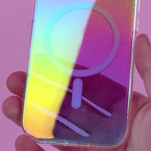 Чохол TPU Galaxy Sparkle (MagFit) для Apple iPhone 16e (6.1") Chroma+Glitter