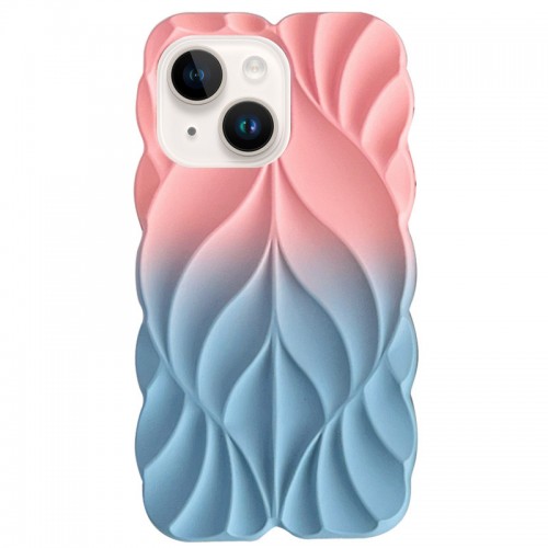 TPU чохол Leaf для Apple iPhone 15 (6.1") Pink / Blue