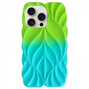 TPU чохол Leaf для Apple iPhone 15 Pro Max (6.7") Green / Aqua