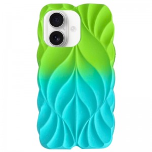 TPU чохол Leaf для Apple iPhone 16 (6.1") Green / Aqua