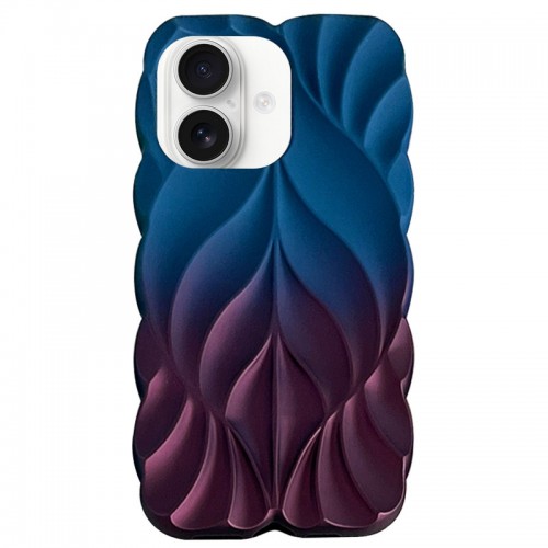 TPU чохол Leaf для Apple iPhone 16 (6.1") Navy Blue / Plum