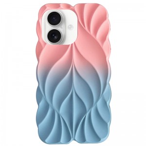 TPU чохол Leaf для Apple iPhone 16 (6.1") Pink / Blue