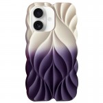TPU чехол Leaf для Apple iPhone 16 (6.1") Белый / Фиолетовый