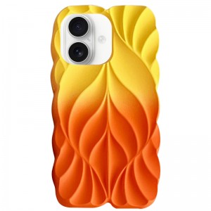 TPU чохол Leaf для Apple iPhone 16 (6.1") Yellow / Orange