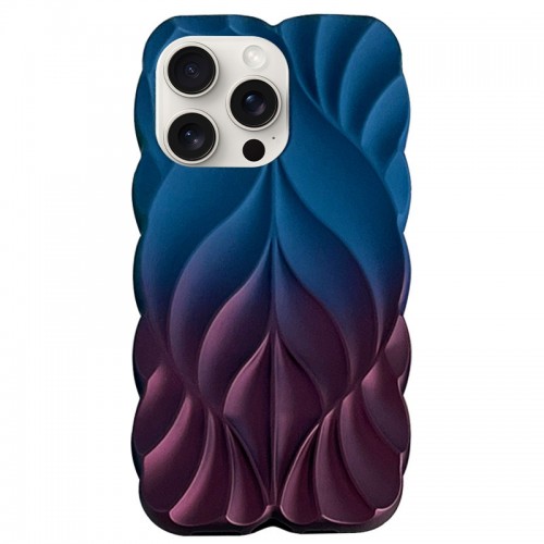 TPU чохол Leaf для Apple iPhone 16 Pro Max (6.9") Navy Blue / Plum