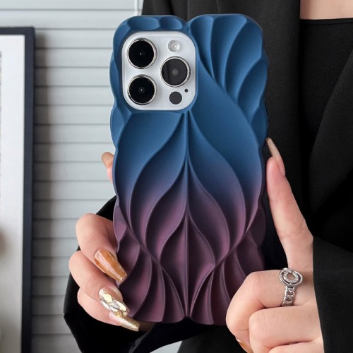 TPU чохол Leaf для Apple iPhone 16 Pro Max (6.9") Navy Blue / Plum