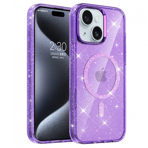 Чохол TPU Eclipse Sparkle (MagFit) для Apple iPhone 15 (6.1") Purple