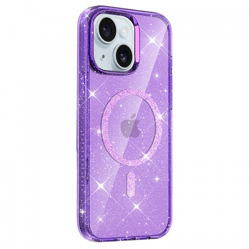 Чохол TPU Eclipse Sparkle (MagFit) для Apple iPhone 15 (6.1") Purple