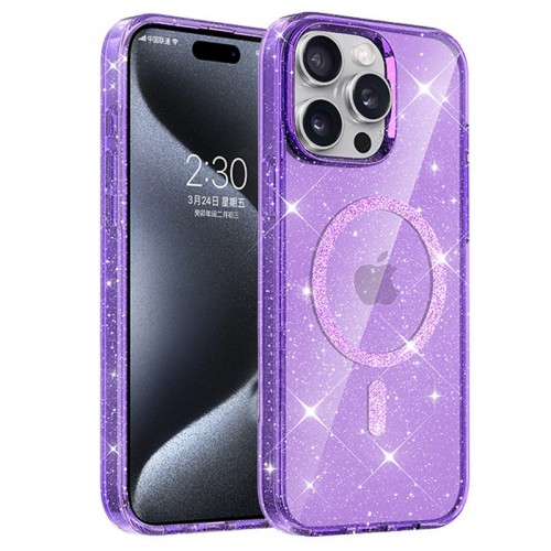 Чохол TPU Eclipse Sparkle (MagFit) для Apple iPhone 15 Pro Max (6.7") Purple