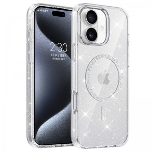 Чохол TPU Eclipse Sparkle (MagFit) для Apple iPhone 16 (6.1") Clear
