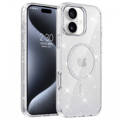 Чохол TPU Eclipse Sparkle (MagFit) для Apple iPhone 16 (6.1") Clear