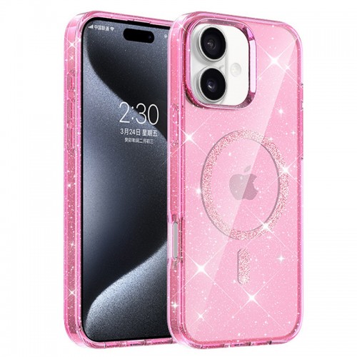 Чохол TPU Eclipse Sparkle (MagFit) для Apple iPhone 16 (6.1") Pink