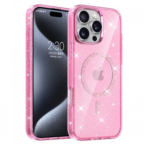 Чохол TPU Eclipse Sparkle (MagFit) для Apple iPhone 16 Pro (6.3") Pink