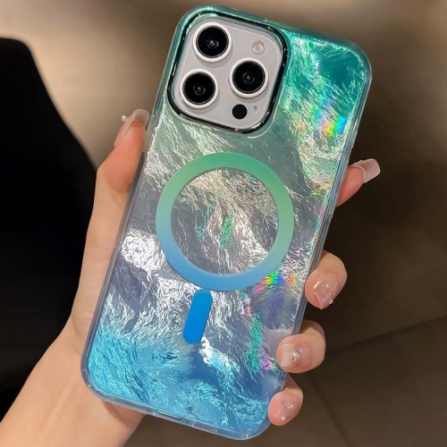 Чохол TPU Shiny Mountain (MagFit) для Apple iPhone 16 Pro (6.3") Green / Blue