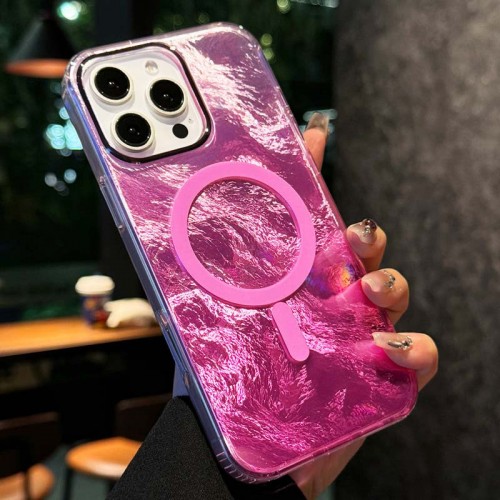 Чехол TPU Shiny Mountain (MagFit) для Apple iPhone 16 Pro (6.3") Розовый