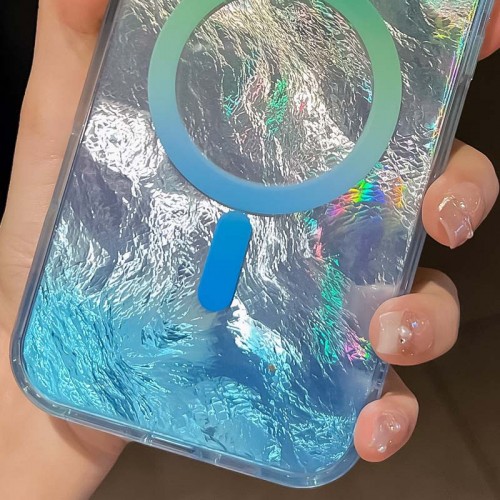 Чохол TPU Shiny Mountain (MagFit) для Apple iPhone 16e (6.1") Green / Blue