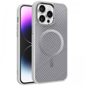 Чехол TPU+PC Carbon Mirage с MagSafe для Apple iPhone 15 Pro (6.1") Серый