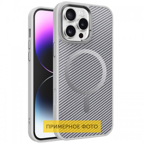 Чехол TPU+PC Carbon Mirage с MagSafe для Apple iPhone 16 (6.1") серый