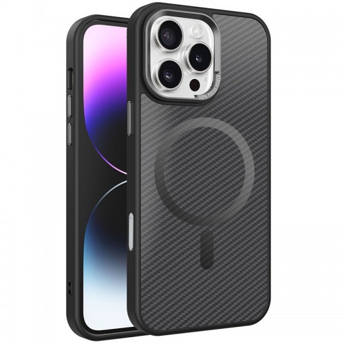 Чехол TPU+PC Carbon Mirage с MagSafe для Apple iPhone 16 Pro (6.3") Чёрный