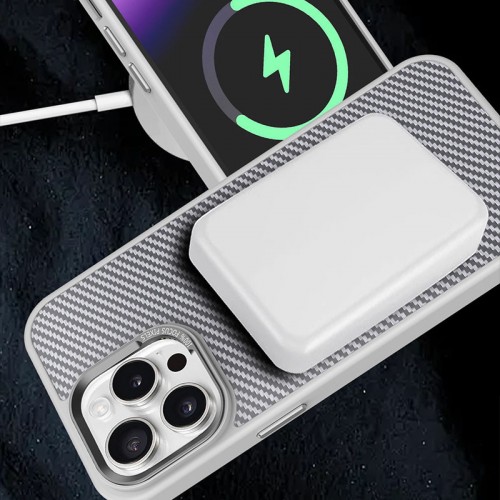 Чехол TPU+PC Carbon Mirage с MagSafe для Apple iPhone 16 Pro (6.3") Серый