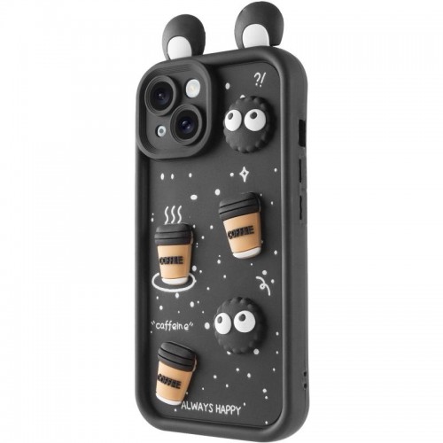 Чехол TPU Toys Case with Ears для Apple iPhone 14 (6.1") Черный