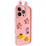 Чохол TPU Toys Case with Ears для Apple iPhone 16 Pro (6.3") Light Pink