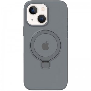 Чехол Silicone Case Full Protective with Ring для Apple iPhone 15 (6.1") Серый