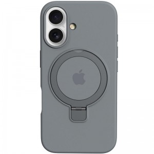 Чехол Silicone Case Full Protective with Ring для Apple iPhone 16 (6.1") Серый
