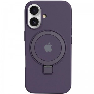 Чехол Silicone Case Full Protective с кольцом для Apple iPhone 16 (6.1") Фиолетовый